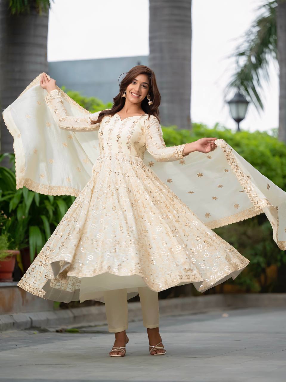Alia Luxe Chinon Silk Anarkali Dress