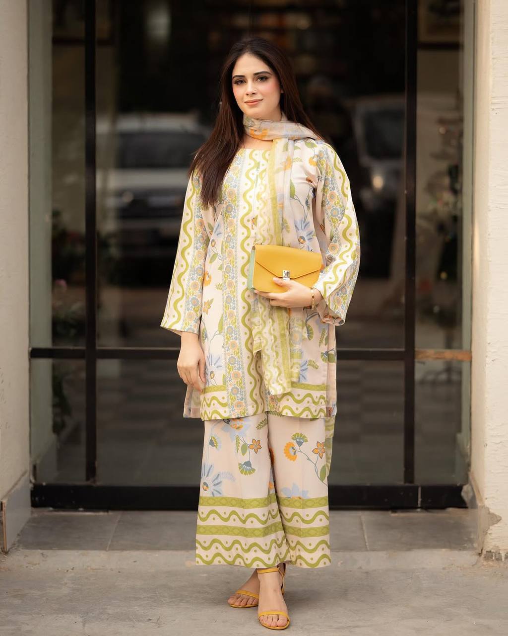 Elysian Bloom Premium Designer Crepe Co-ord Set