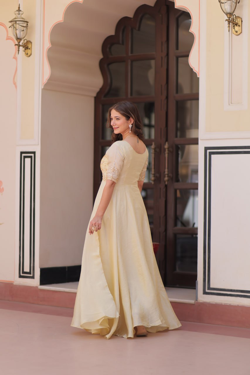 Vintage Maharani Beads Embroidered Gown