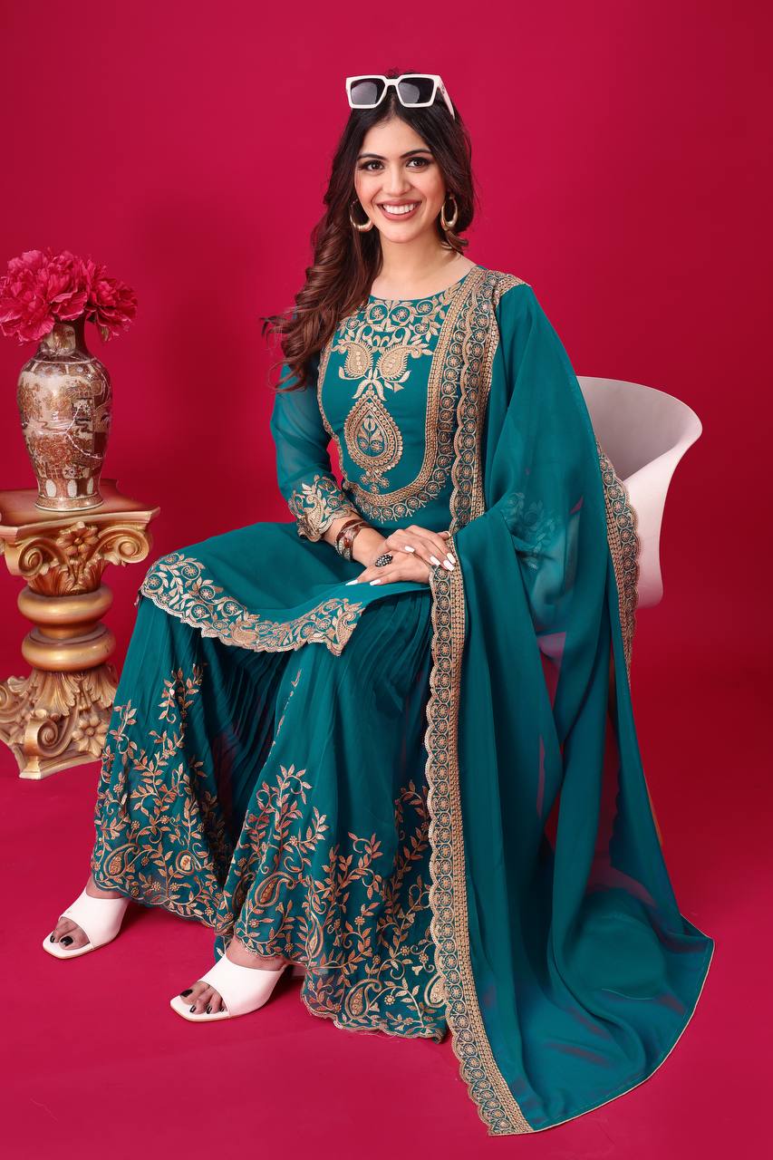 Roshan Raunak Partywear Sharara Suit