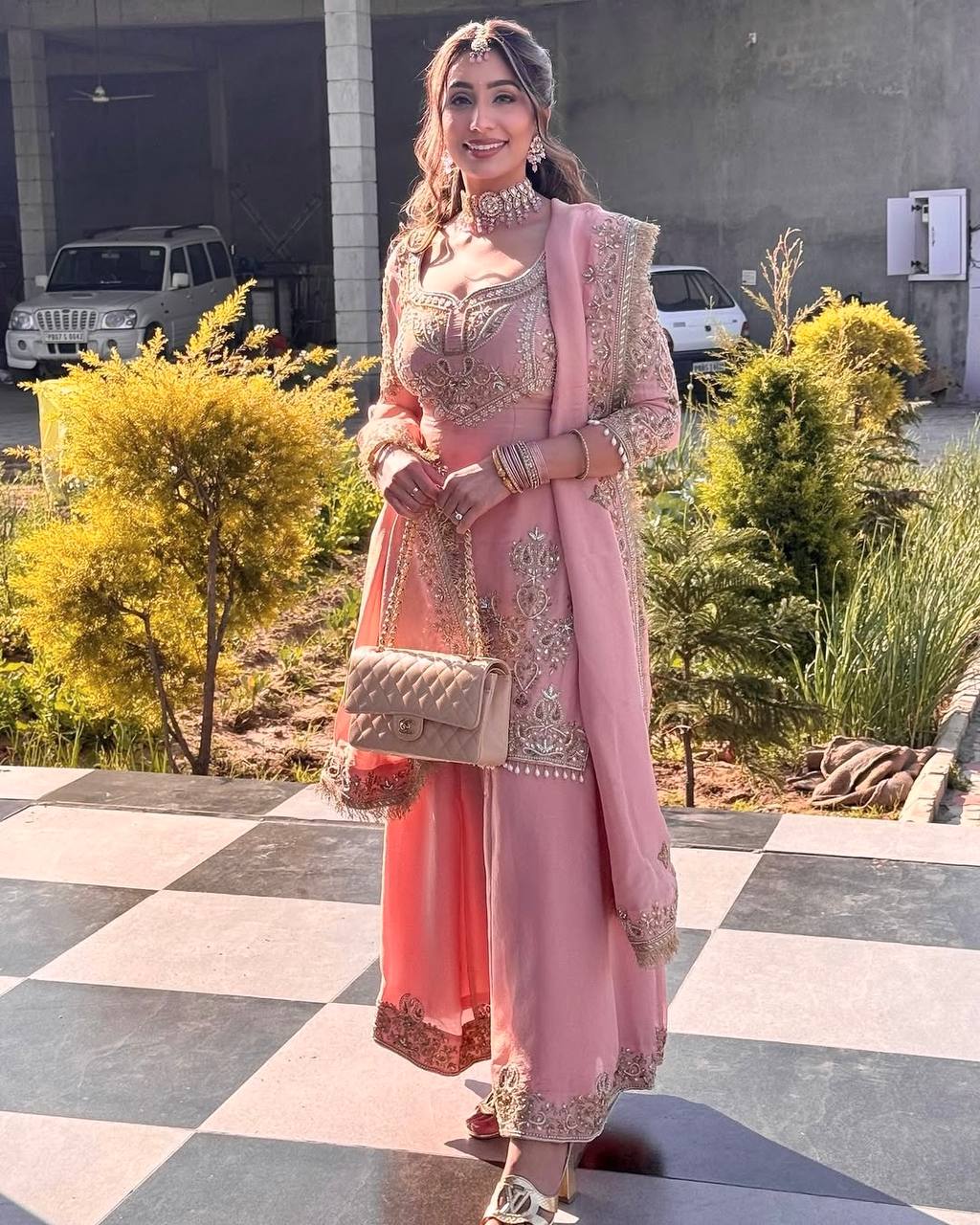 Bloom in Grace Floral Fantasy Sharara Suit for Special Occasions