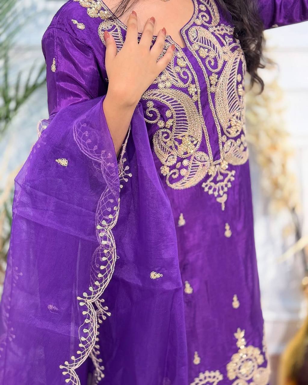 Bloom in Grace Floral Fantasy Sharara Suit for Special Occasions