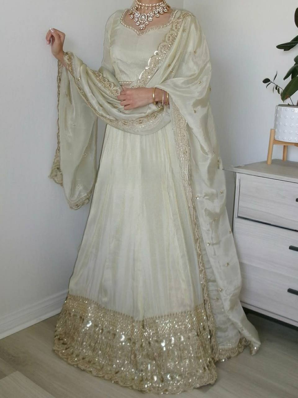 Nazakat e Lehenga The Royal Neutral Crep Silk Choli