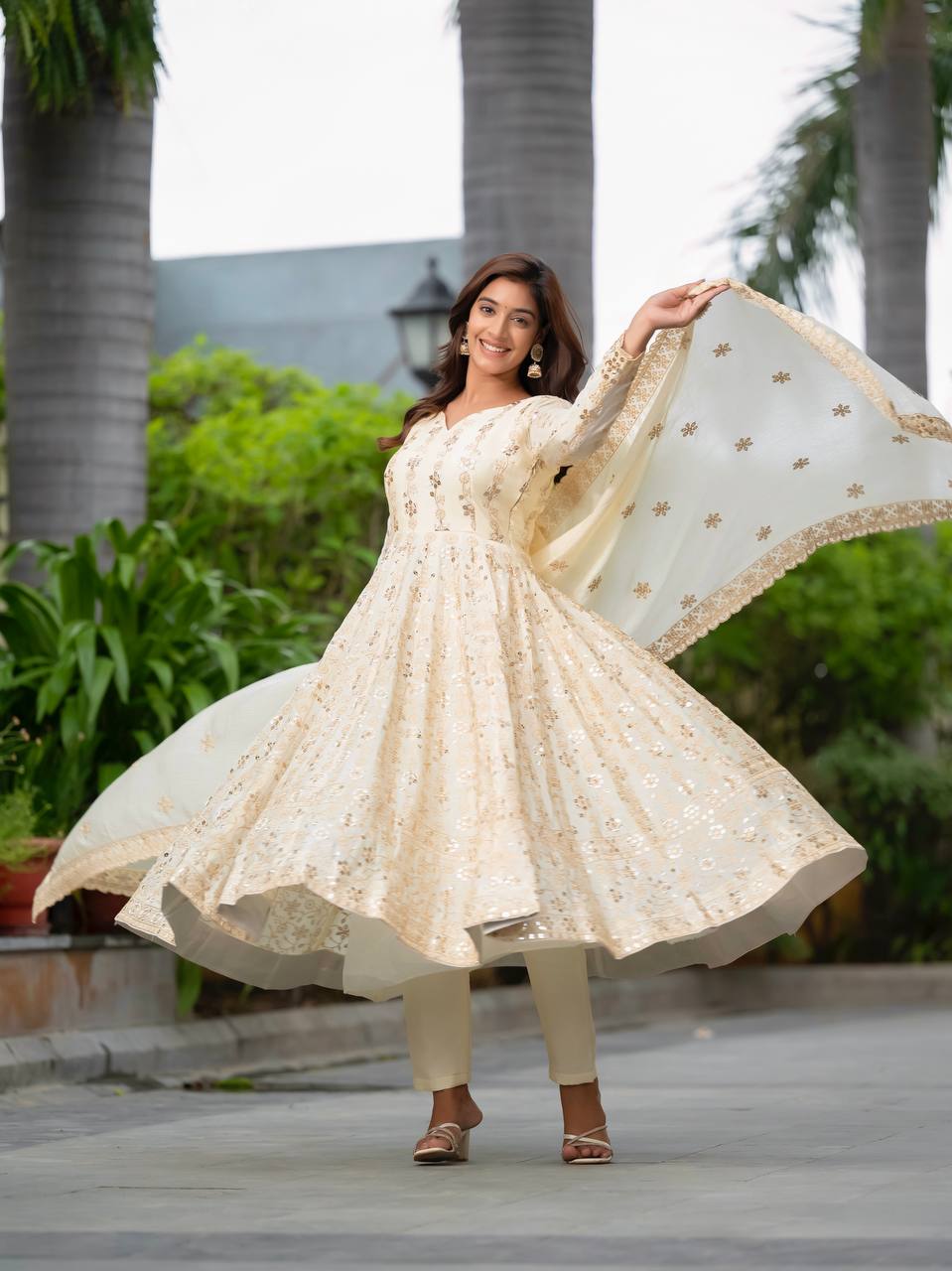 Alia Luxe Chinon Silk Anarkali Dress