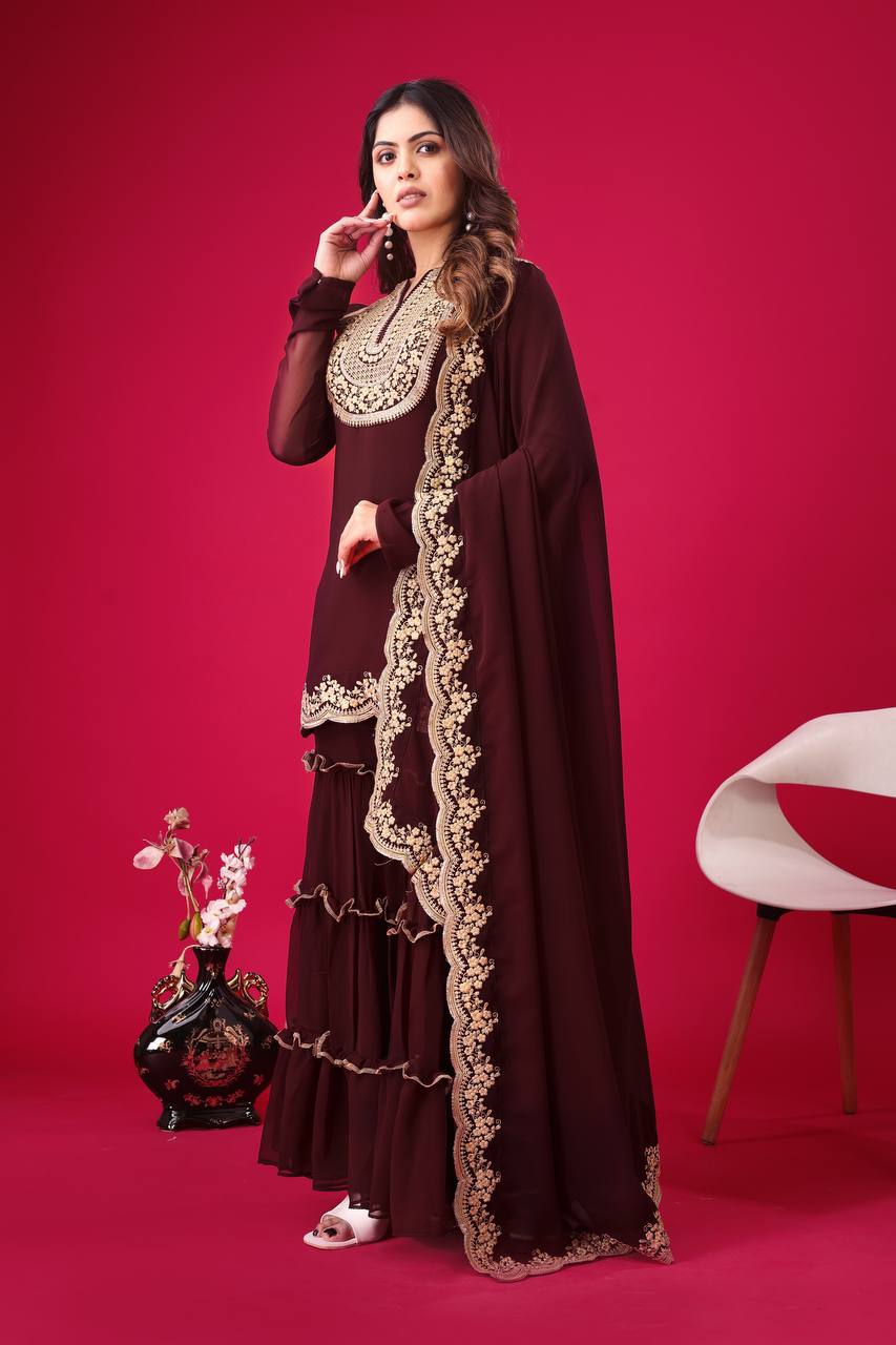 Tales of Tradition A Vintage-Inspired Sharara Ensemble