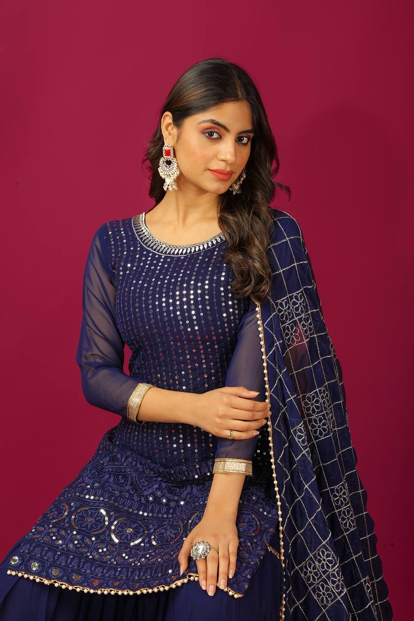 Golden Glam A Fusion of Tradition Sharara Set