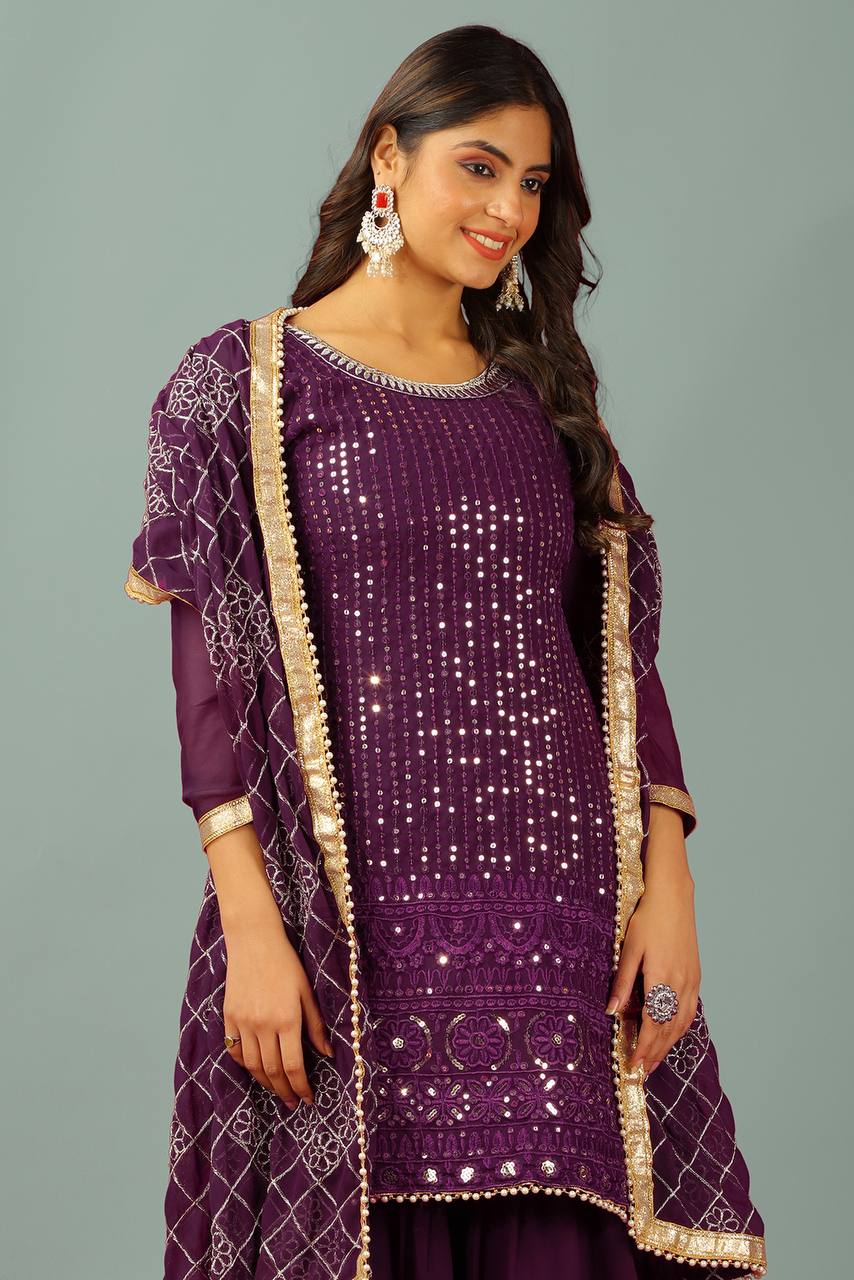 Golden Glam A Fusion of Tradition Sharara Set