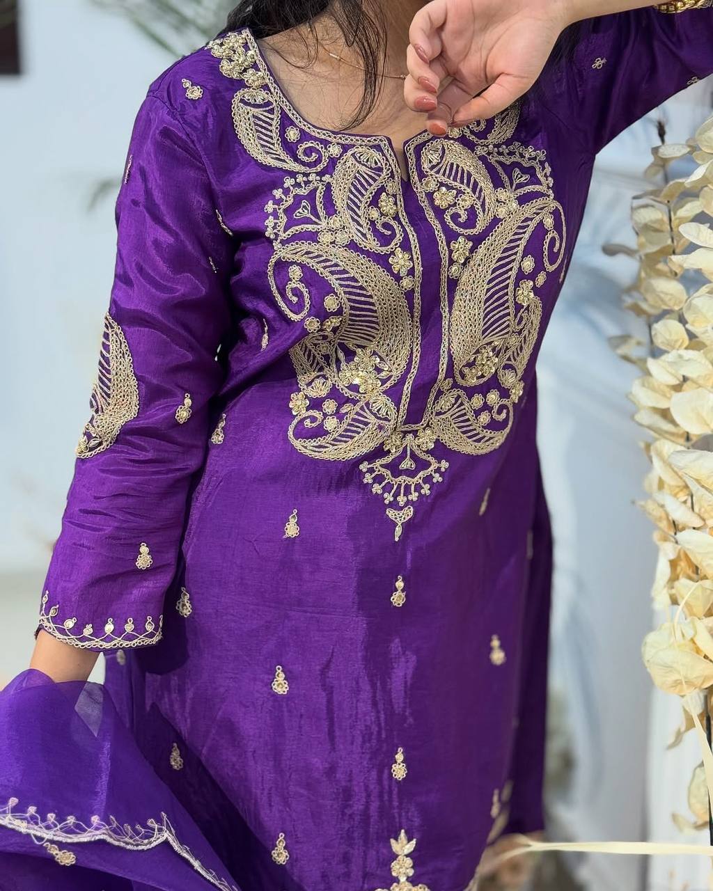 Bloom in Grace Floral Fantasy Sharara Suit for Special Occasions