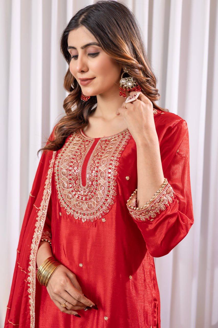 Laal Libaas The Royal Crimson Thread of Tradition Embroidered Set