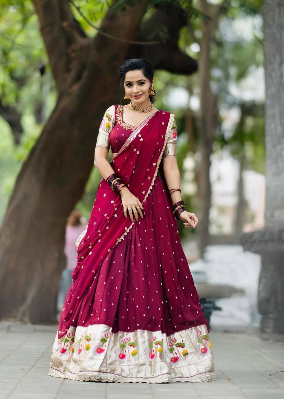 The Red Affair of Traditions Kalamkari Lehenga Choli