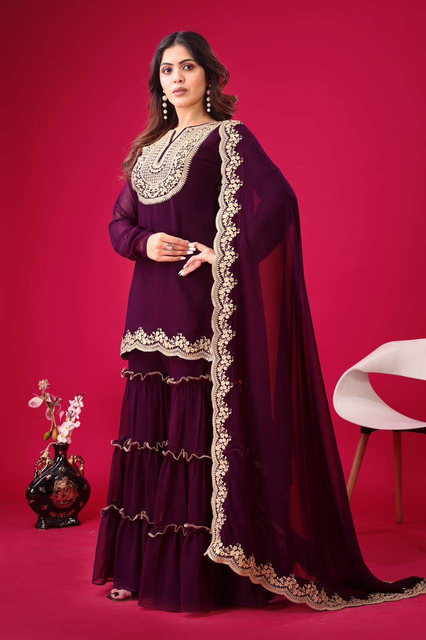 Tales of Tradition A Vintage-Inspired Sharara Ensemble