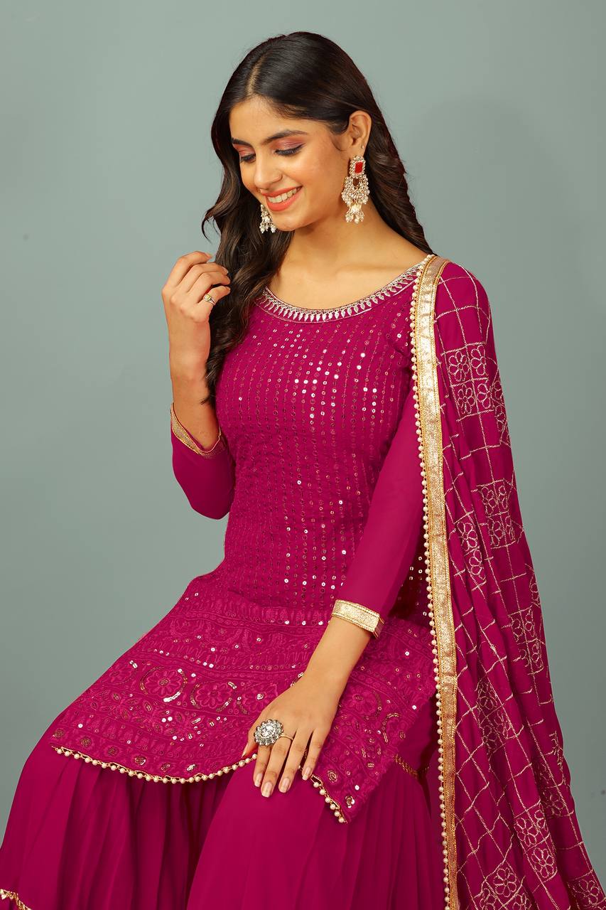 Golden Glam A Fusion of Tradition Sharara Set