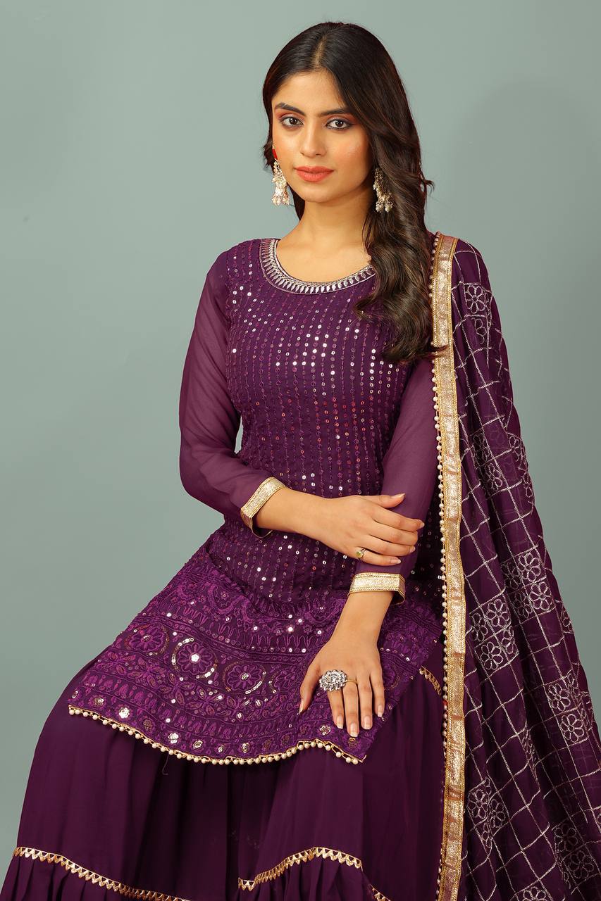 Golden Glam A Fusion of Tradition Sharara Set