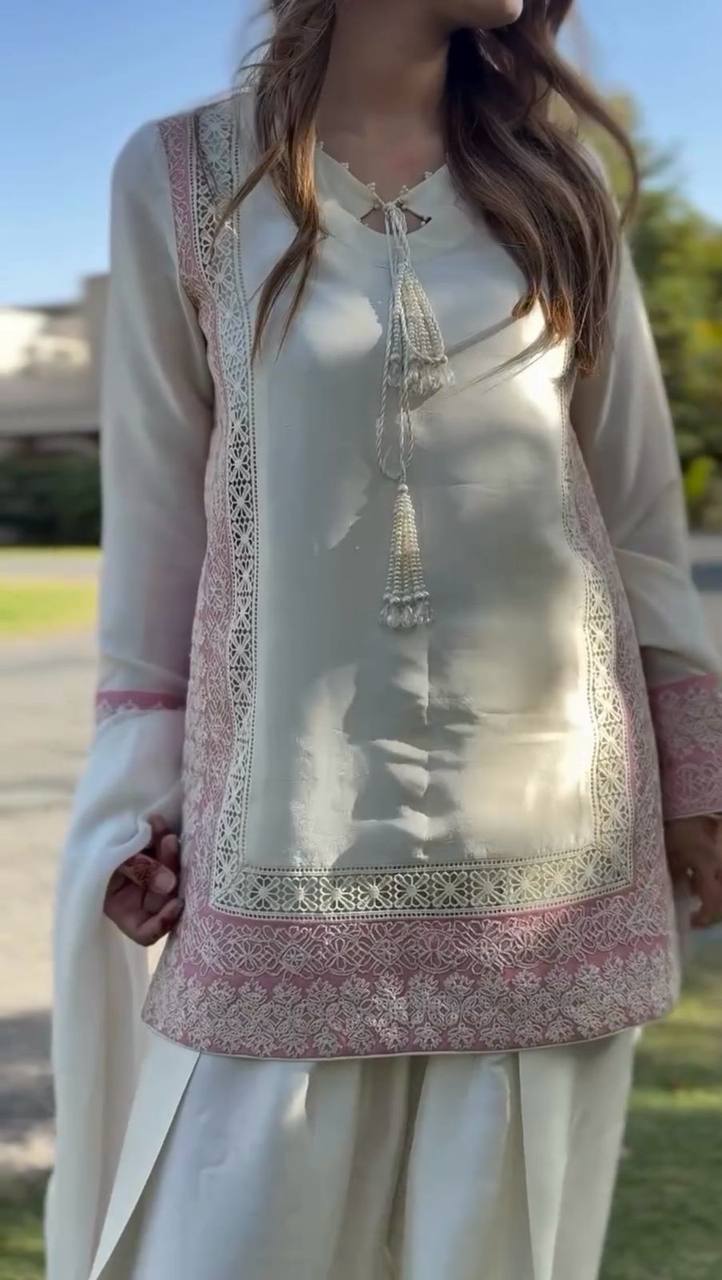 Twirl Tales: Modern Sharara Set in Pastel Perfection