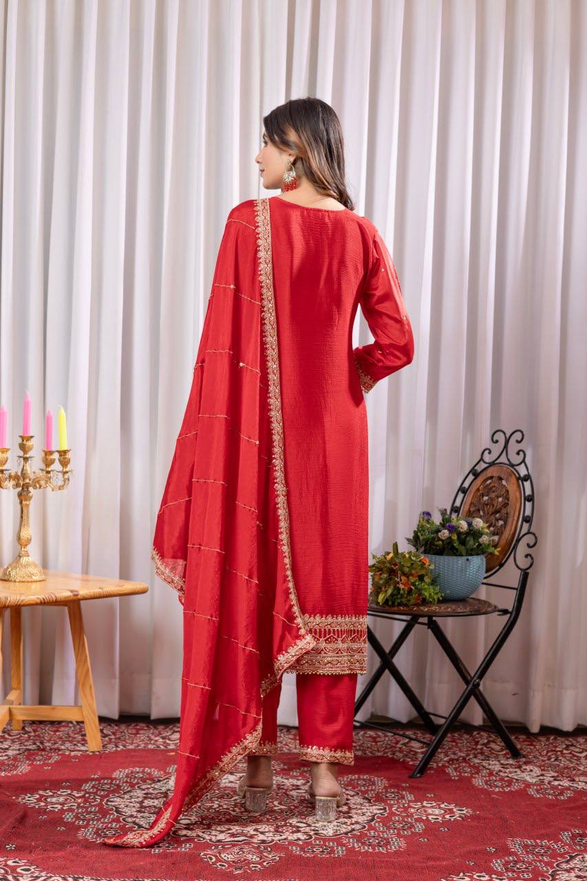 Laal Libaas The Royal Crimson Thread of Tradition Embroidered Set