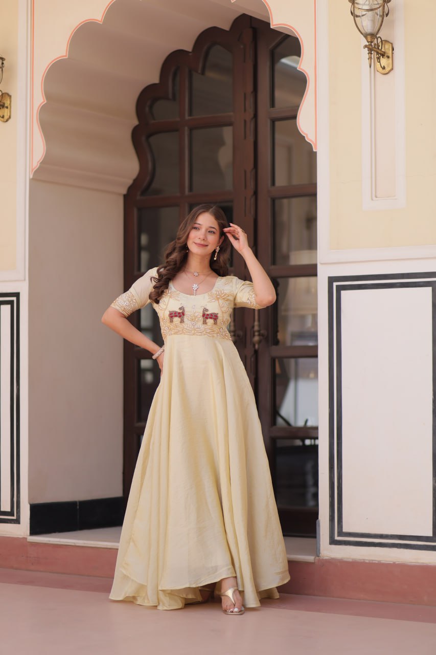 Vintage Maharani Beads Embroidered Gown