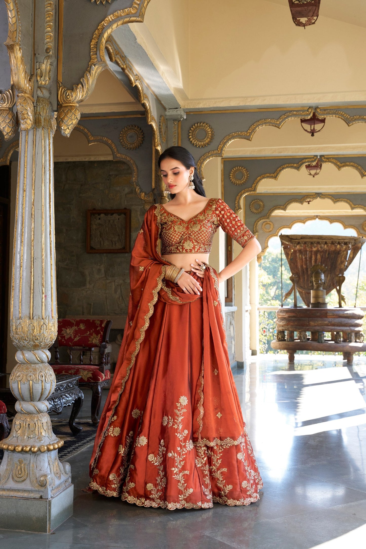 Aarohi Beautiful Designer Rangoli Silk Lehena Choli