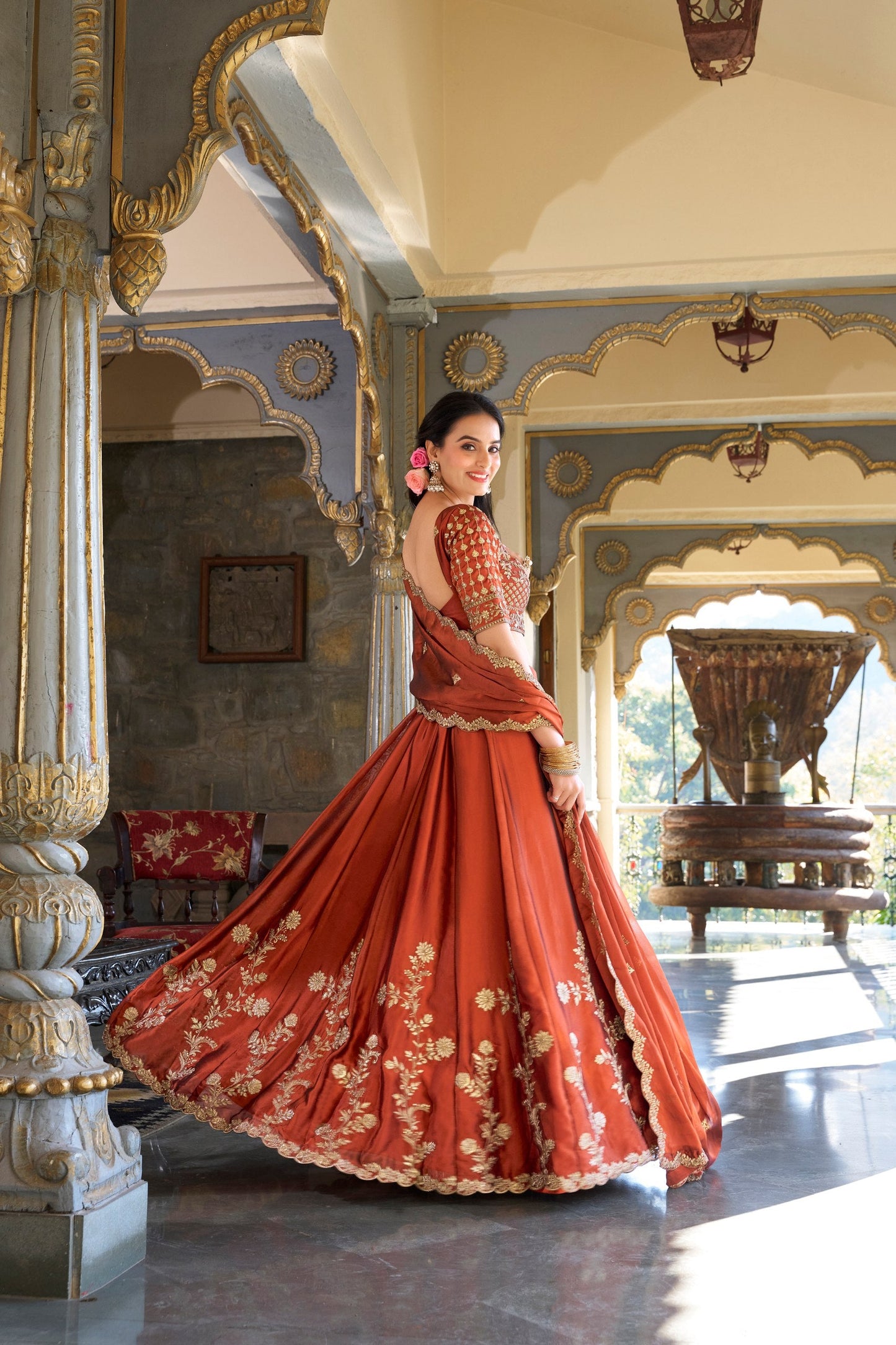 Aarohi Beautiful Designer Rangoli Silk Lehena Choli