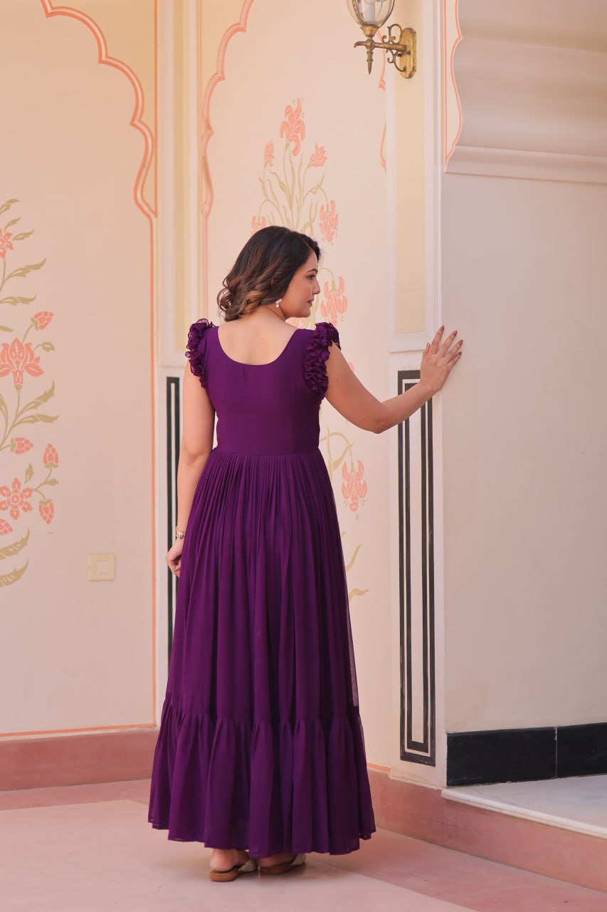Aaradhya Designer Butterfly Bloom Festive Flow Gown