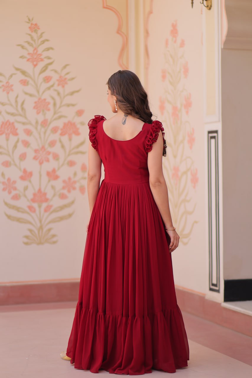 Aaradhya Designer Butterfly Bloom Festive Flow Gown