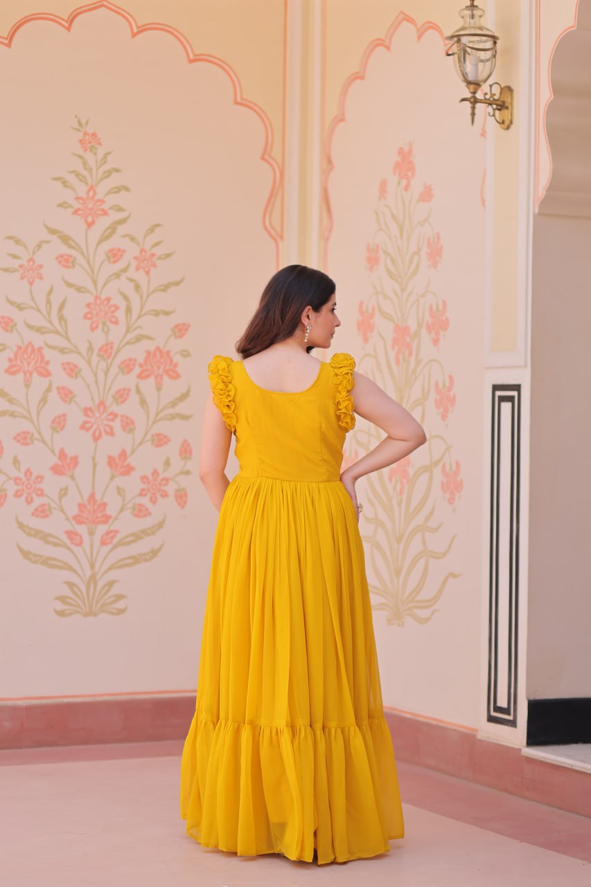 Aaradhya Designer Butterfly Bloom Festive Flow Gown