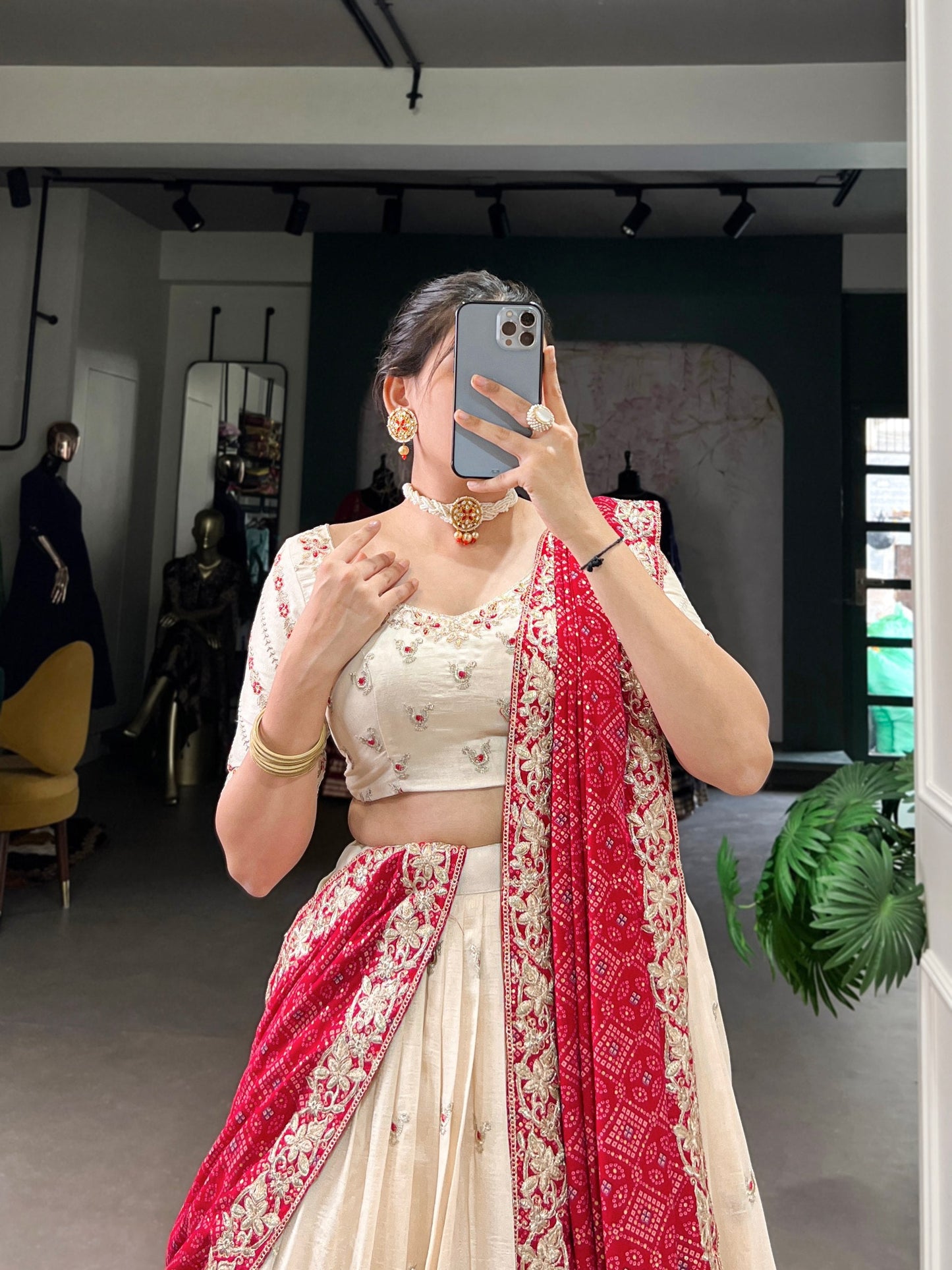 Vichitra Silk Lehenga with Exquisite Sequins and Thread Embroidery Lehenga Choli