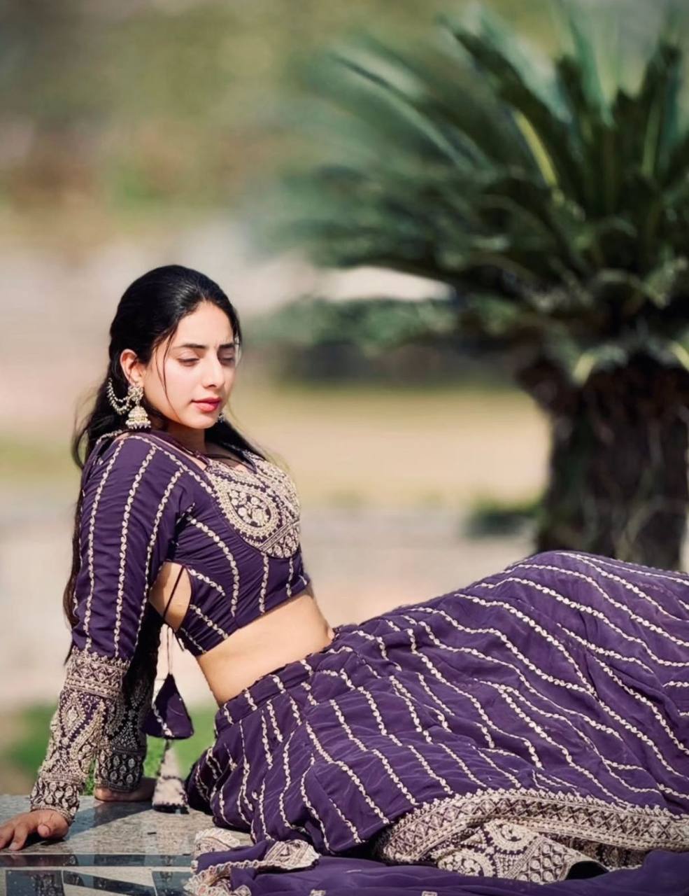 Nazakat-e-Noor Purple Embroidered Lehenga Set"