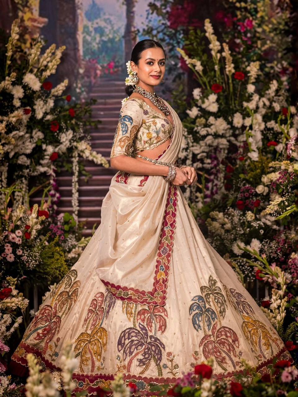 Garden of Grace Tissue Simmer Silk Lehenga Choli