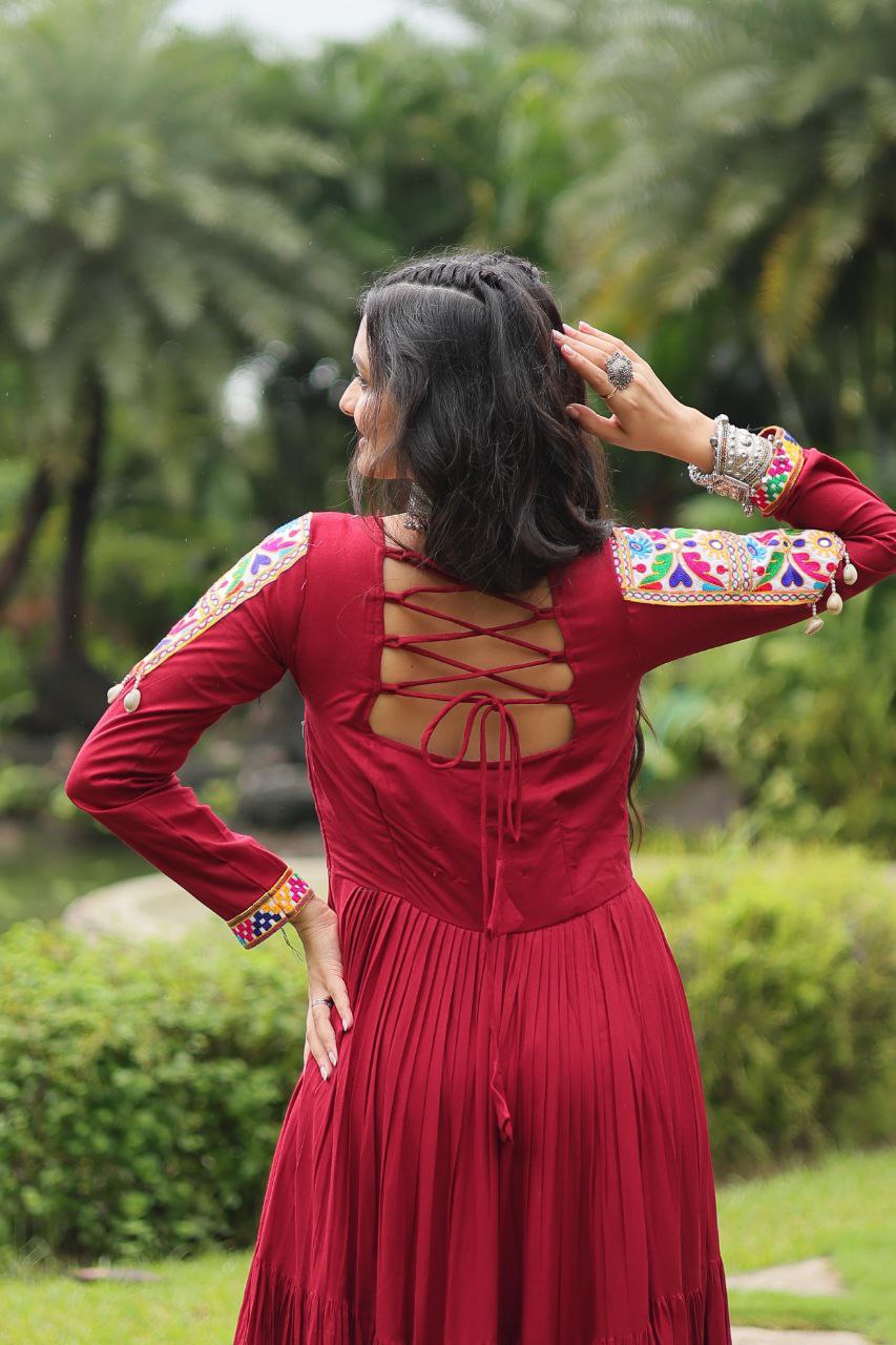 Rang-E-Nazakat - Maroon Colored Attractive Partywear Gown