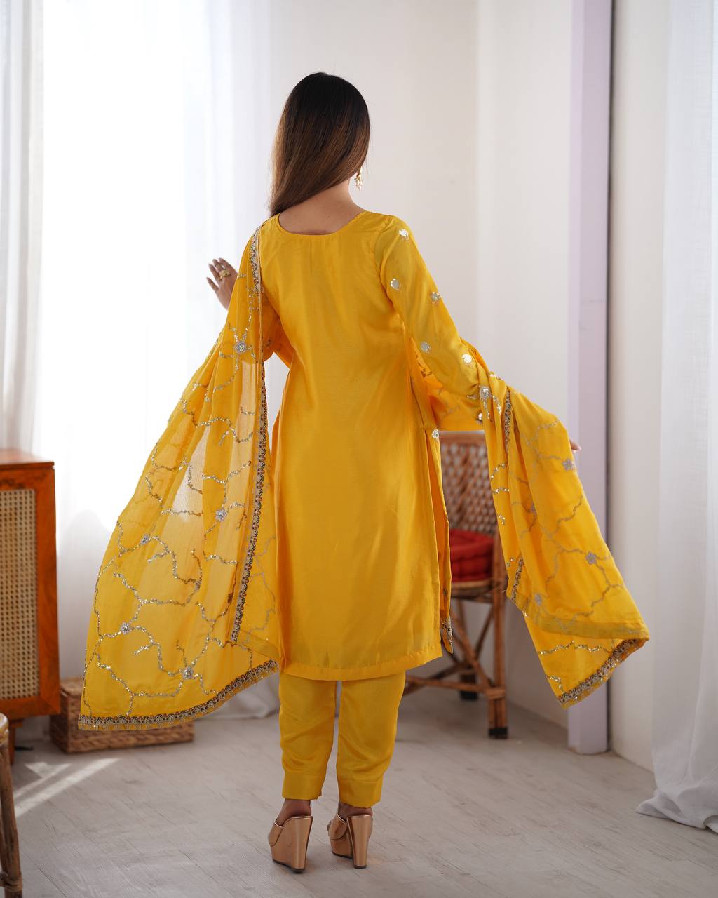 Vamika Chinon silk Classic Ethnic Suit