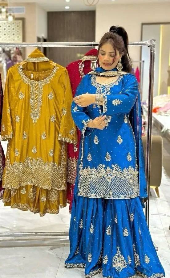 Zarkaar Heavy chinon silk Designer Sharara