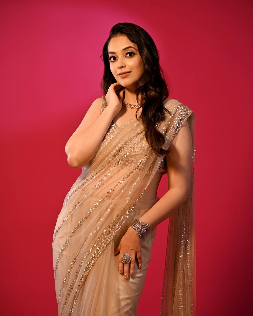 Golden Beautiful Fancy Tussle In Pallu Border Saree