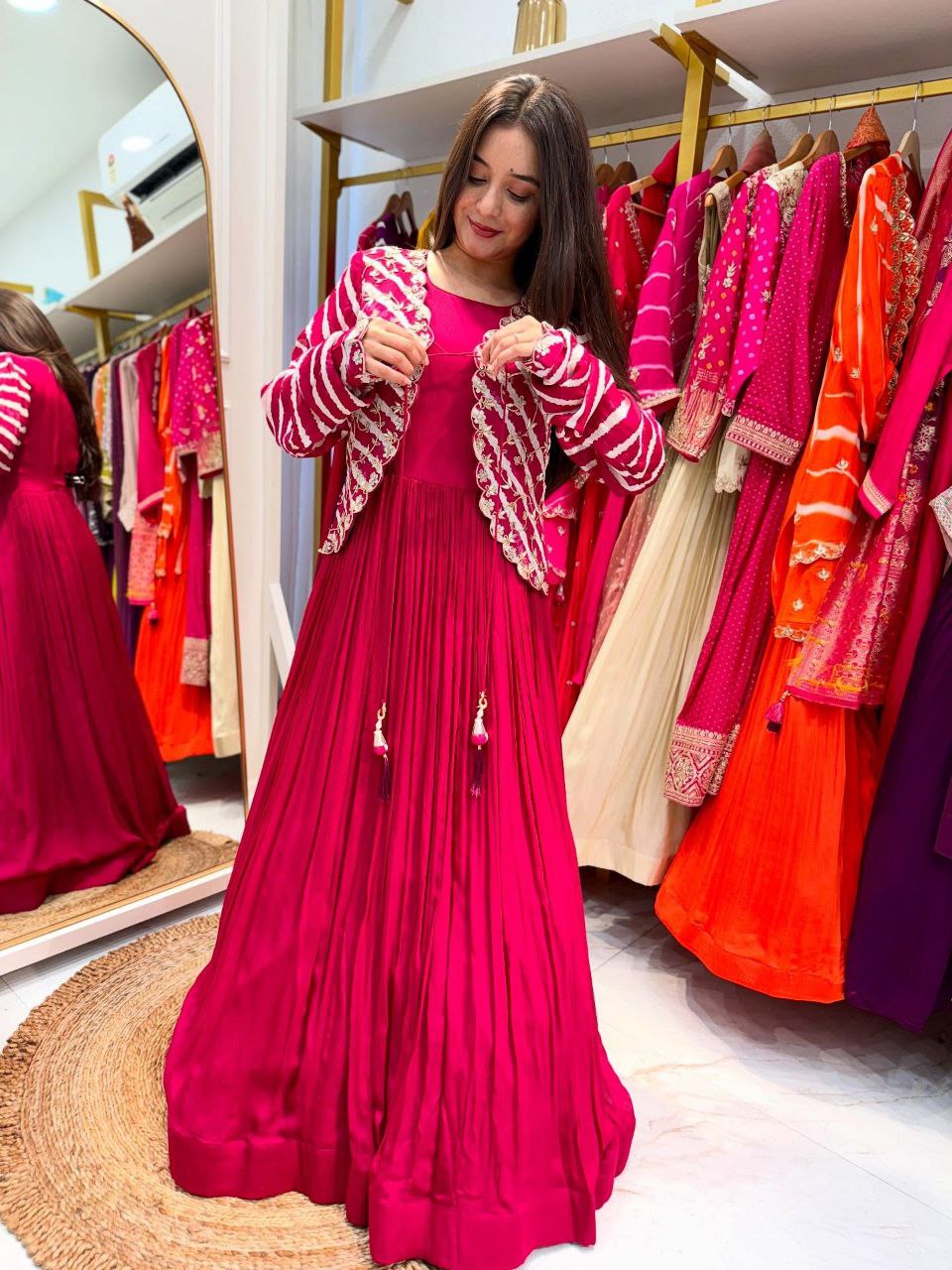 Kavira Designer Party Ware Laining Jecket Gown