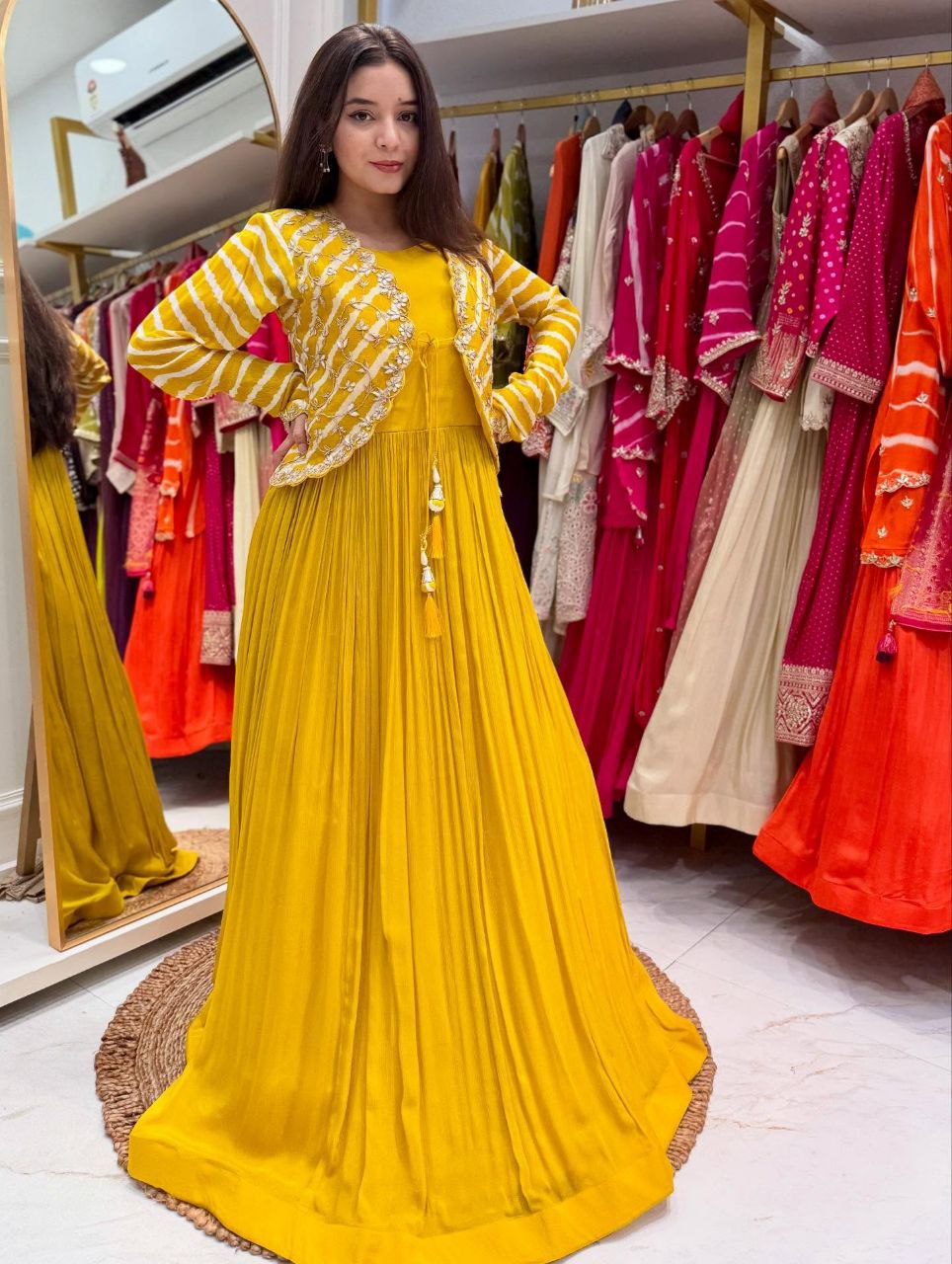 Kavira Designer Party Ware Laining Jecket Gown