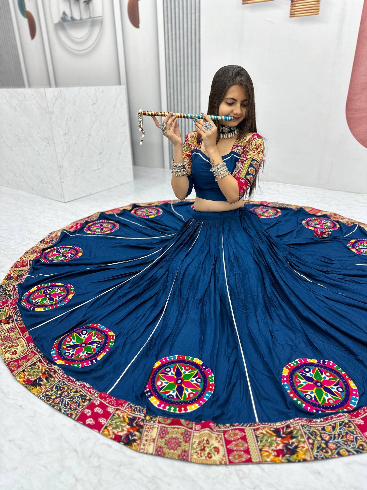 Meera’s Midnight Muse Royal Blue Traditional Lehenga Choli