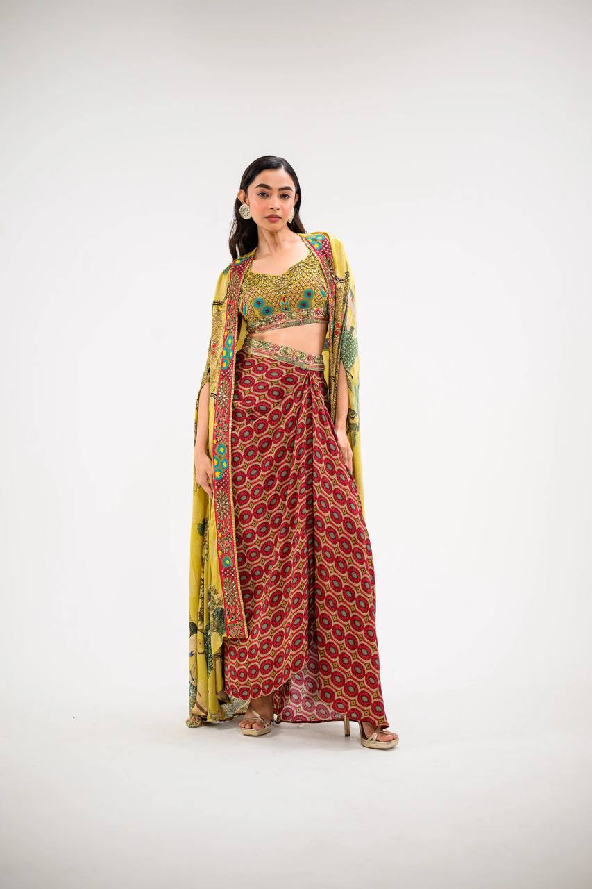 Festive Dhoti Kurta with Chic Shrug A Statement Ethnic Look