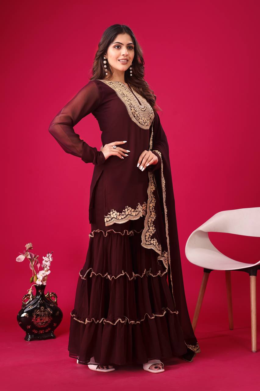 Tales of Tradition A Vintage-Inspired Sharara Ensemble