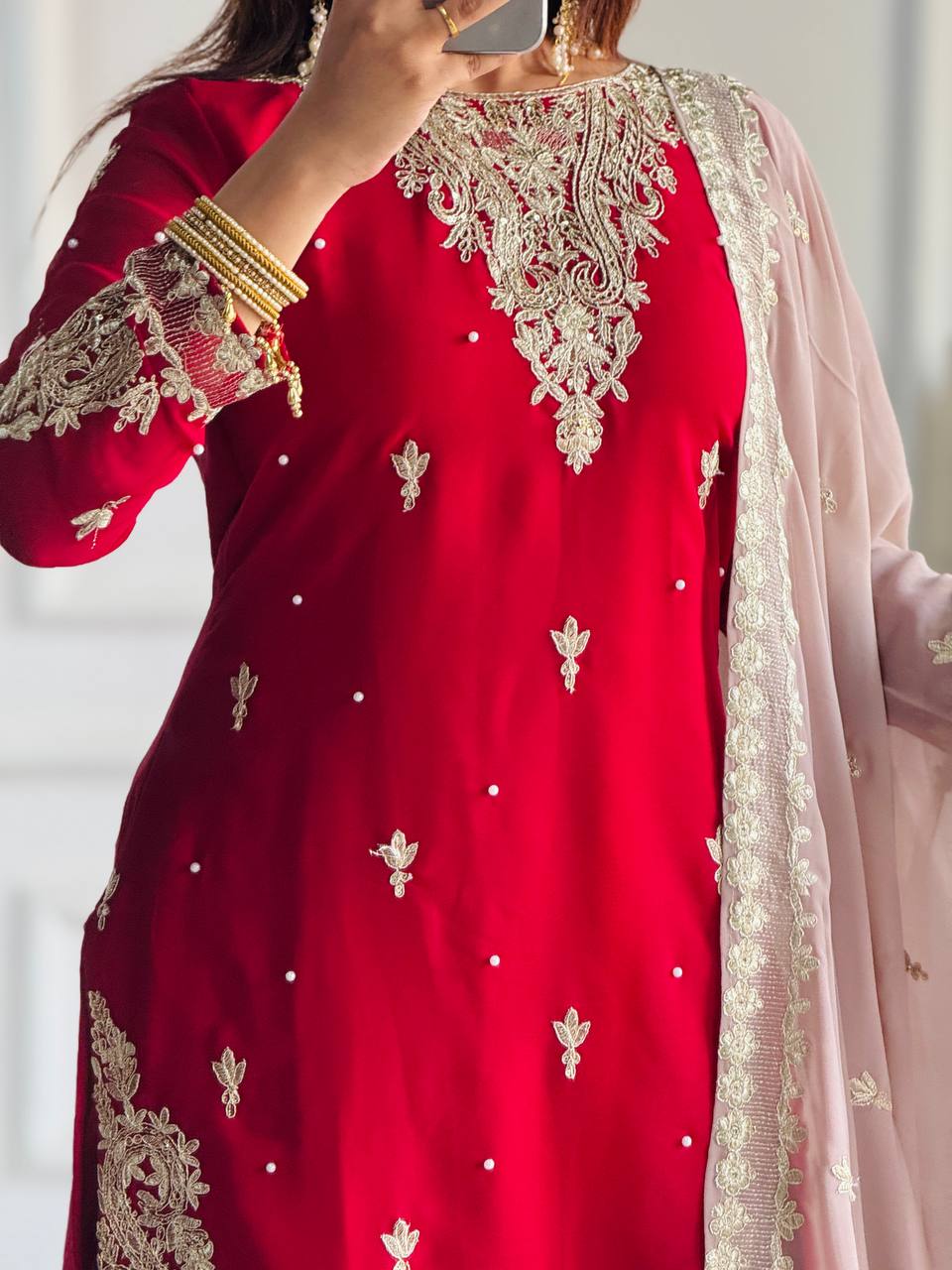 Rang e Gul Ruby Mist Codding Siqunce Sharara Set