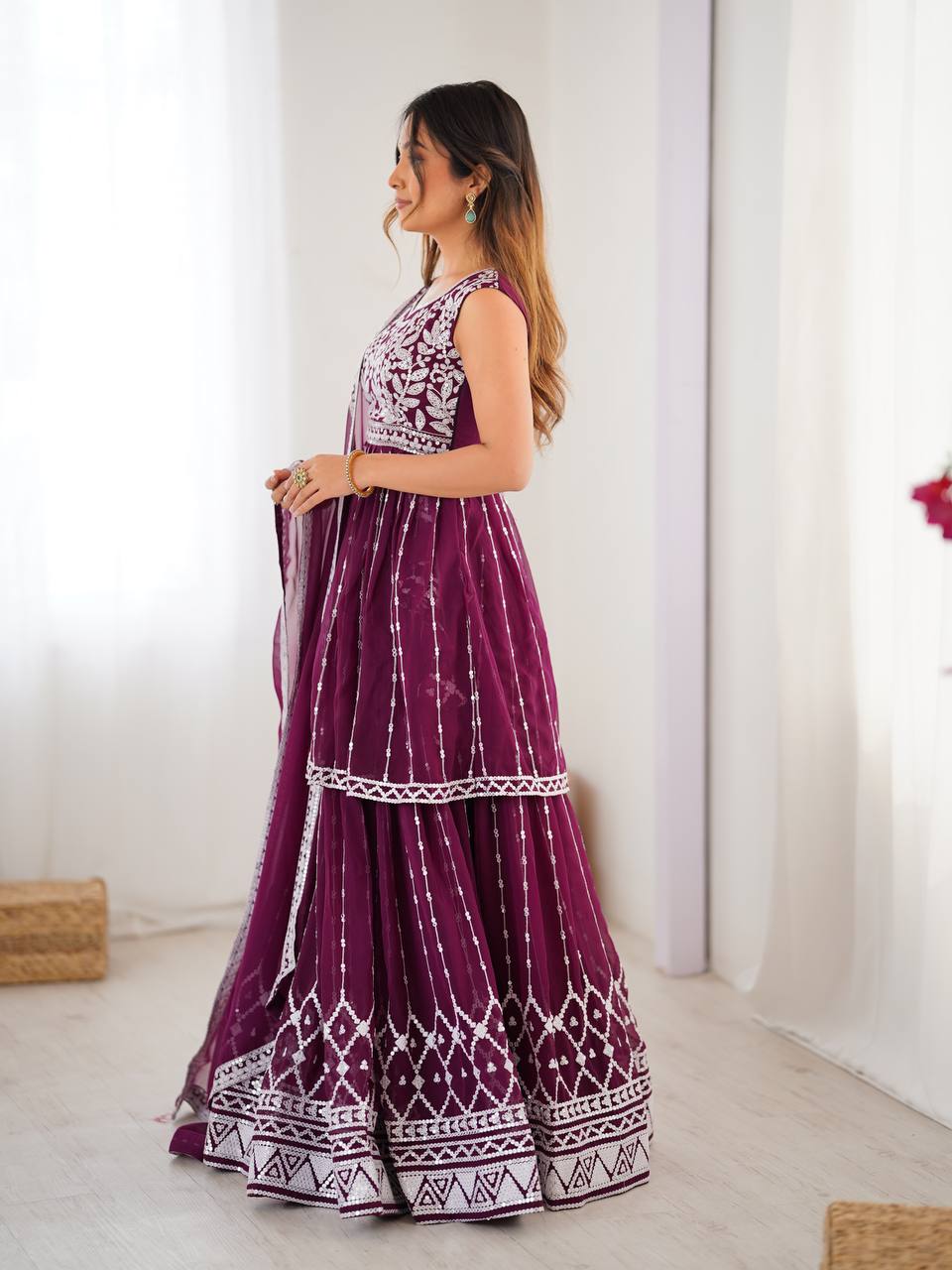 Urban Royalty Faux Georgette Sharara Suit