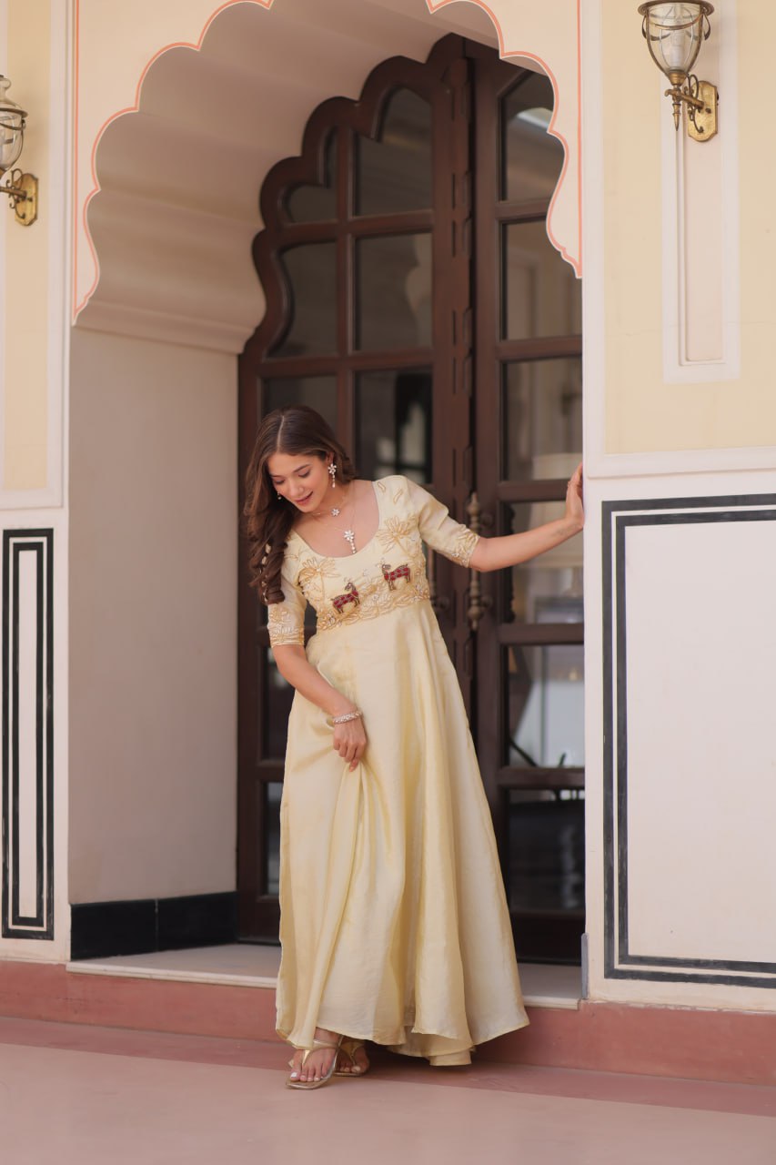 Vintage Maharani Beads Embroidered Gown