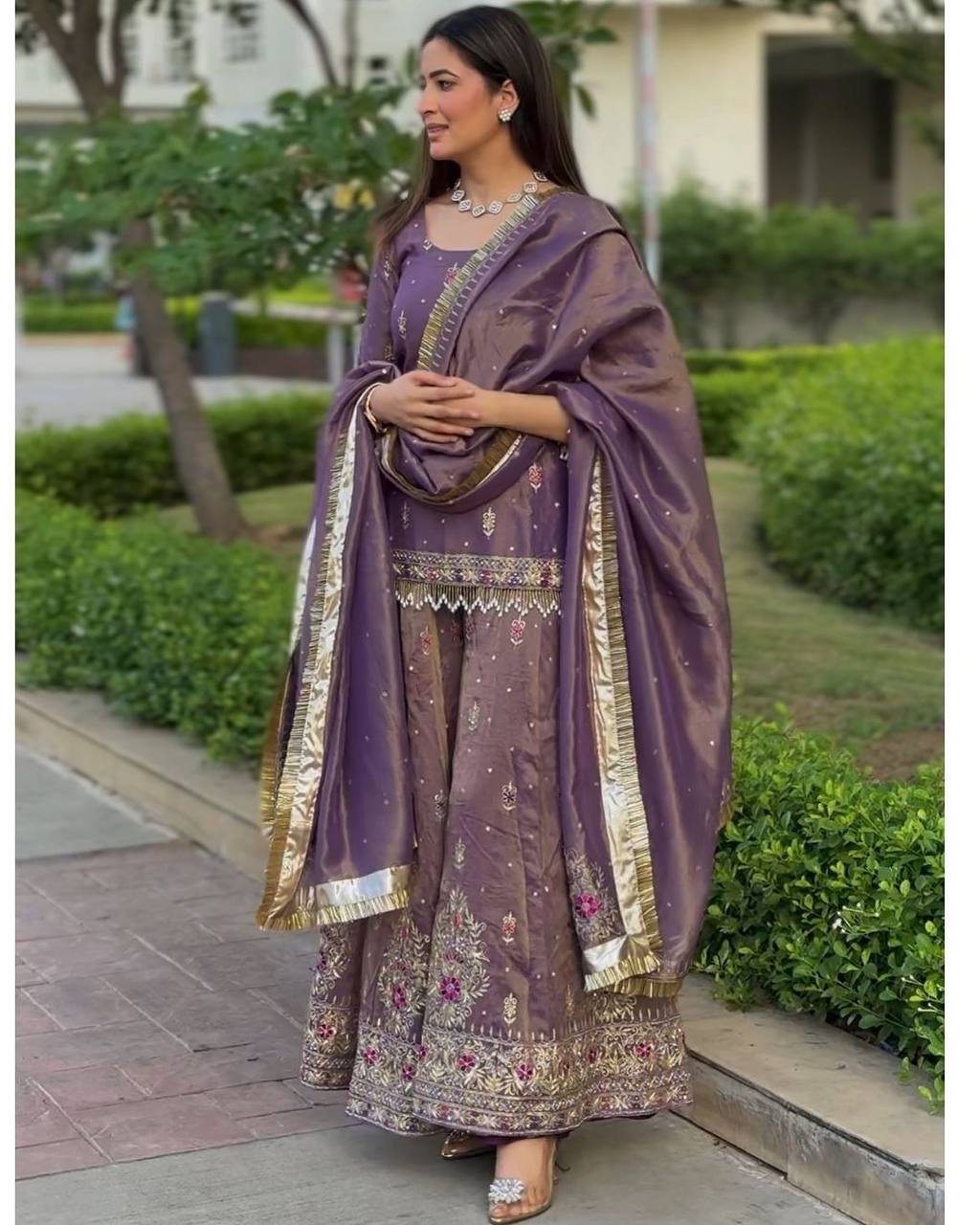 Starlit Glow Shimmering Sharara Sets Designed for Unforgettable Evenings