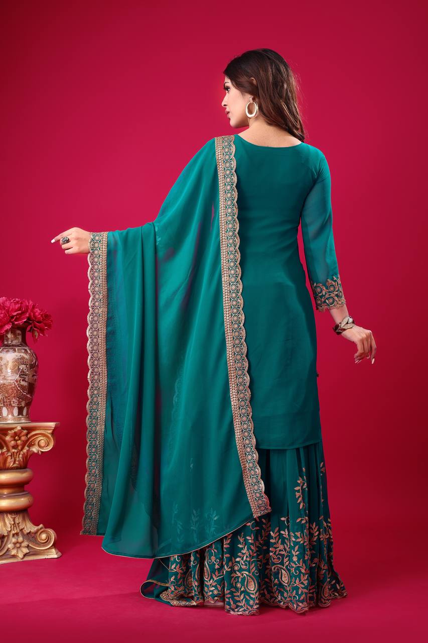 Roshan Raunak Partywear Sharara Suit