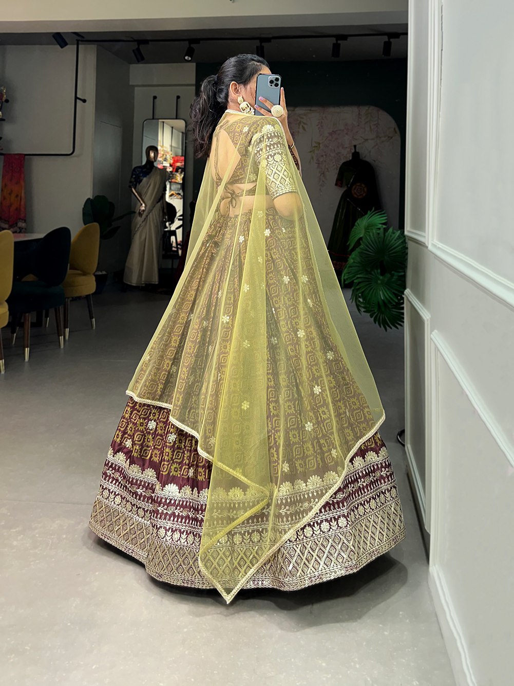 Lisha Digital Print With Embroidery Sequins Work Lehenga Choli