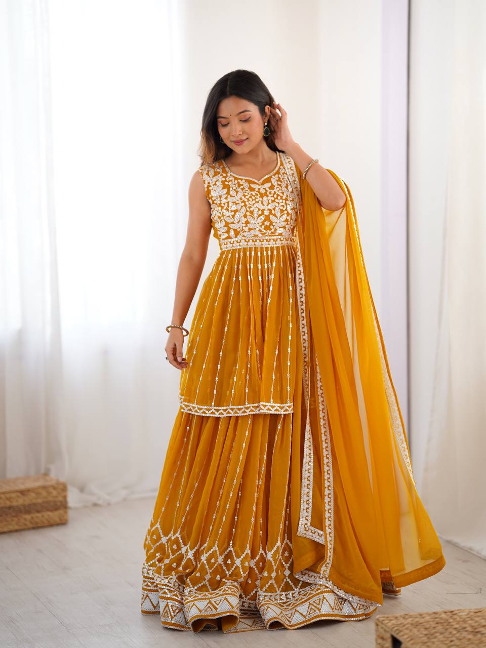 Urban Royalty Faux Georgette Sharara Suit