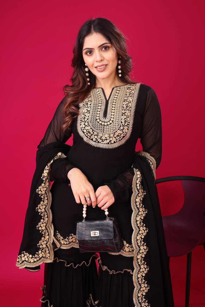 Tales of Tradition A Vintage-Inspired Sharara Ensemble