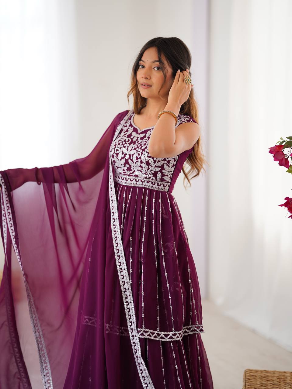 Urban Royalty Faux Georgette Sharara Suit