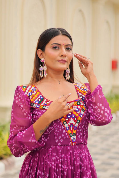 Rasika Bandhani Mirror Gown