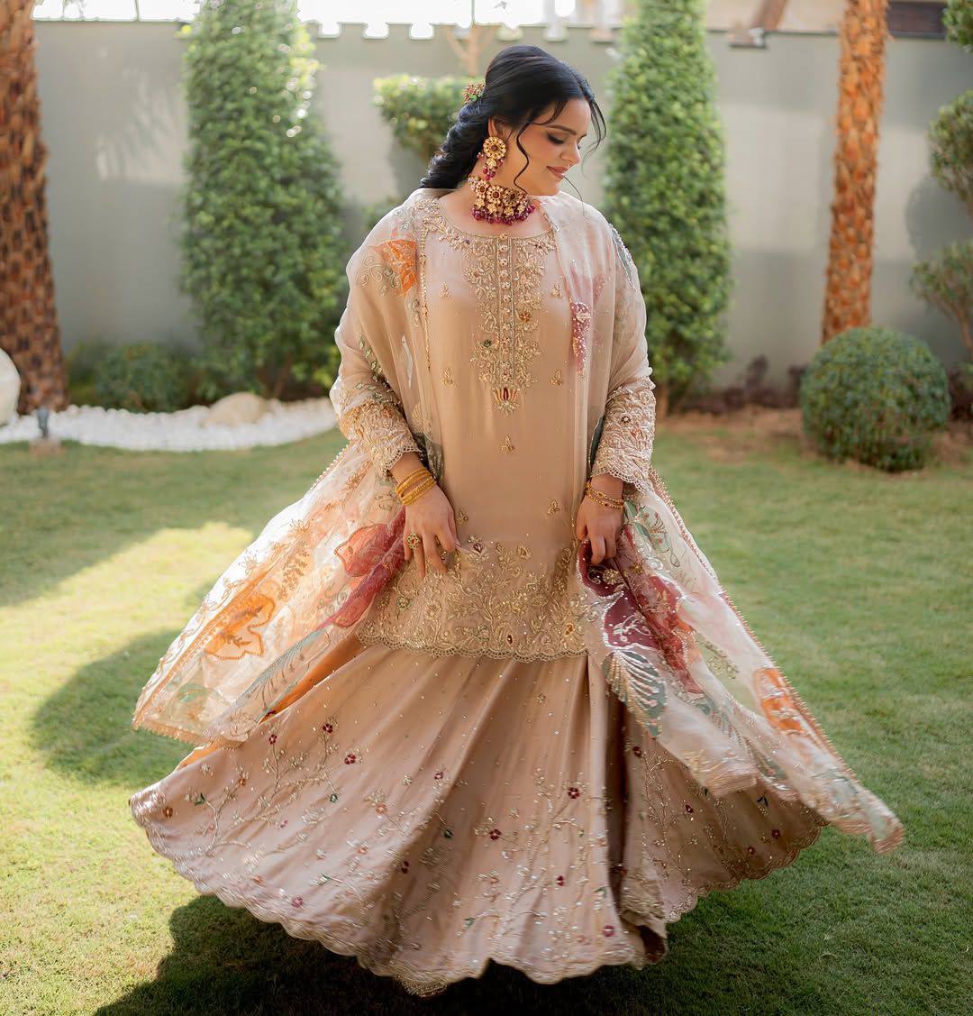 Luxury Embroidered Pakistani Sharara Suit