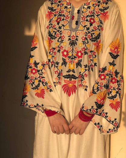 Sunset Bloom Mirror Embroidered Kurta Set