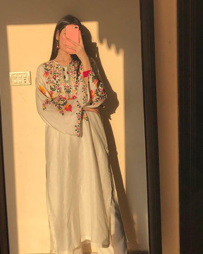 Sunset Bloom Mirror Embroidered Kurta Set